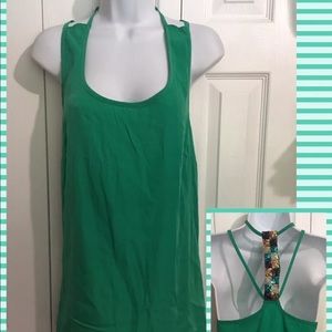 New ALLEN B Green Sequin Top LARGE